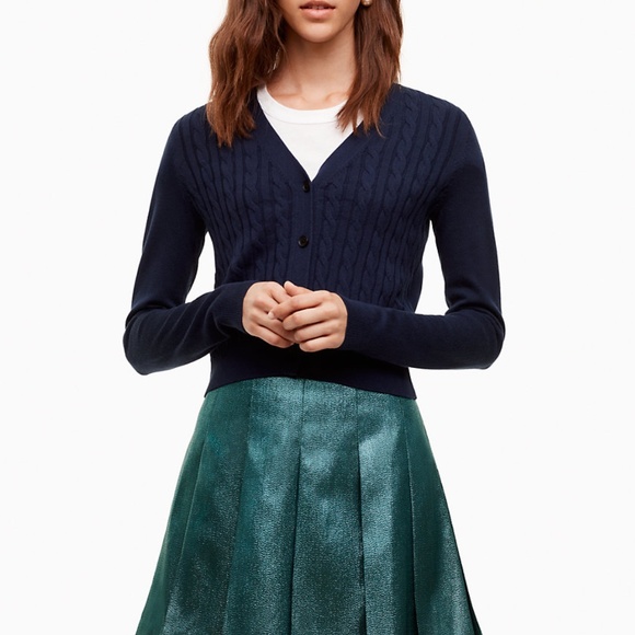 Aritzia Green Glitter Pleated Skirt Size 2 NWT - Picture 11 of 11